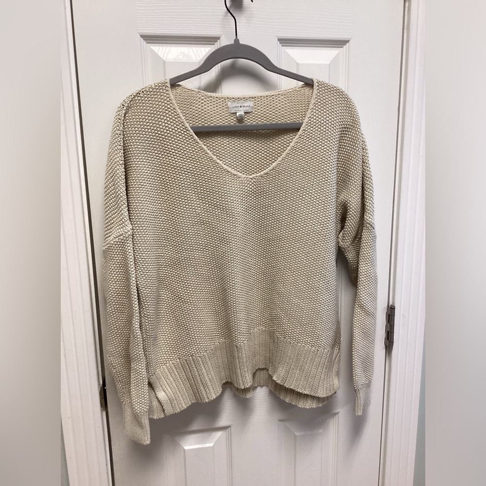 Lucky Brand slouchy knitted neutral color women’s M sweater simple living